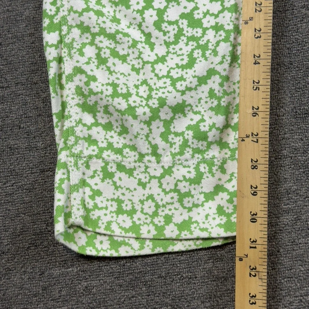 BDG Green White Ditsy Floral Button Fly Boho Hippie Sailor Pockets Women's 26‎